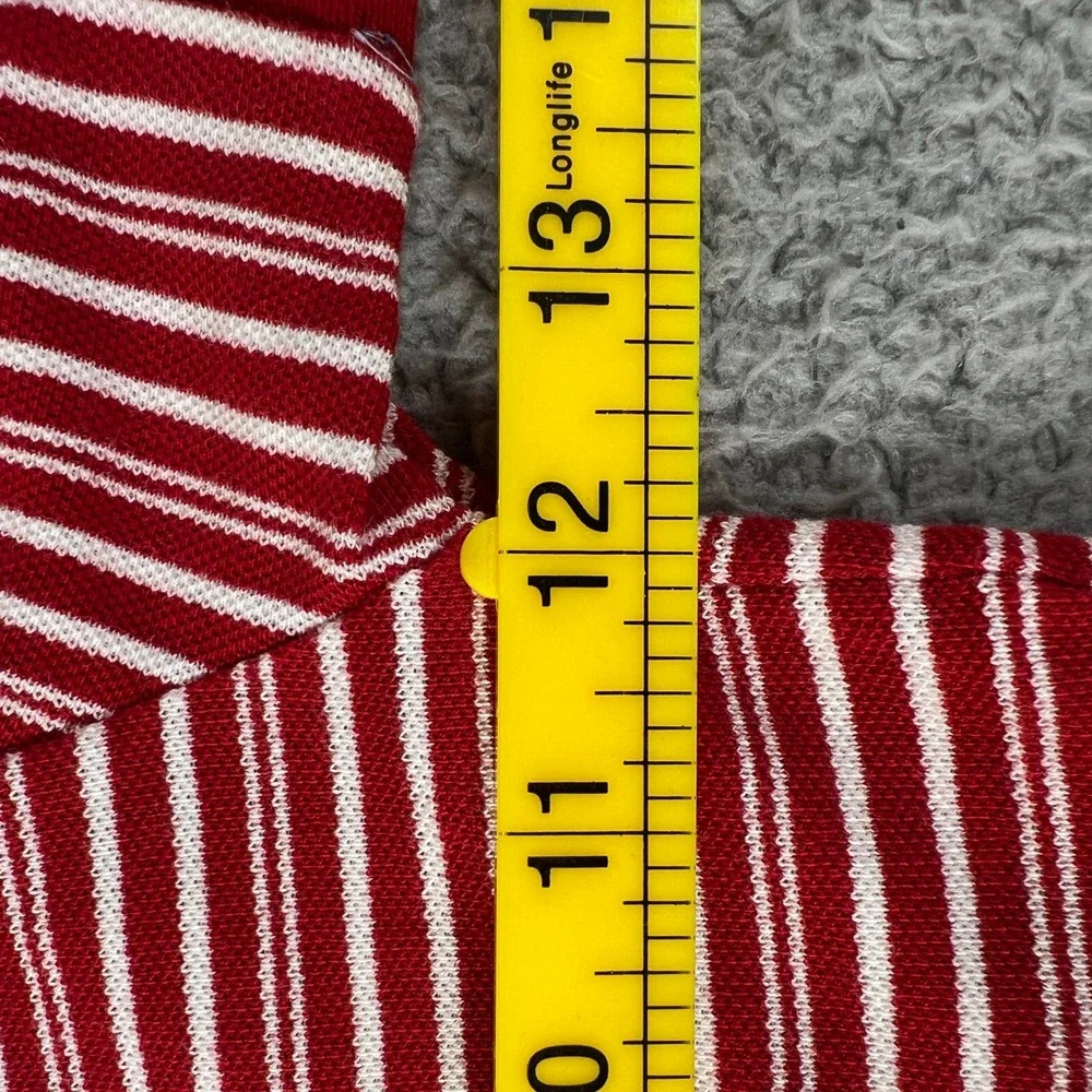 Ralph Lauren Polo Dress Girls 6 Red White Striped Short Sleeve Cotton Pony Logo